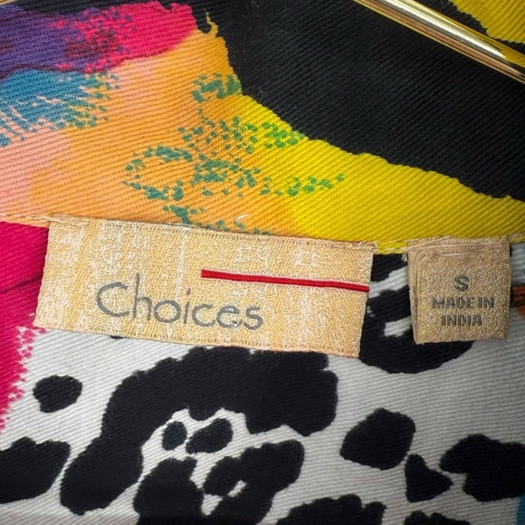 Y2K VTG Choices Maximalist Colorful Multicolor Print Sequin Denim Jacket, Size S - Picture 3 of 8